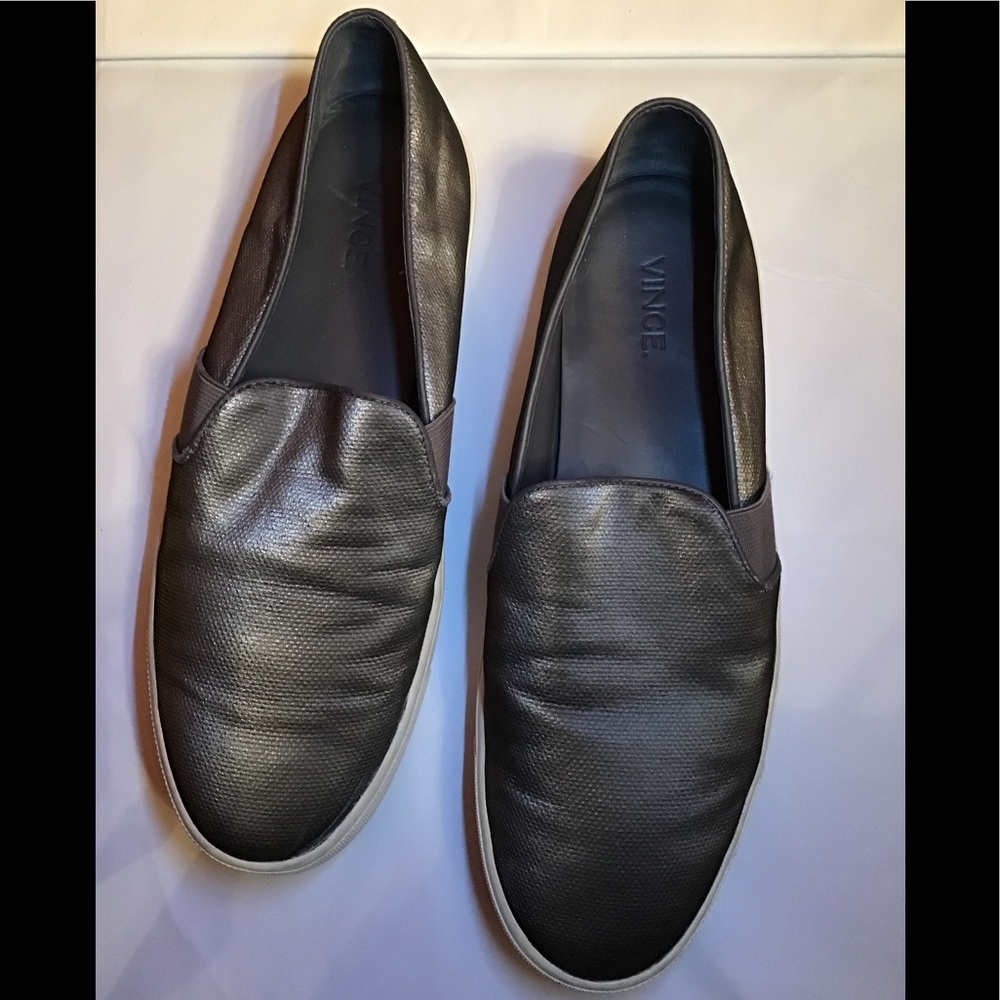 Vince metallic slip on fashion sneakers 9.5